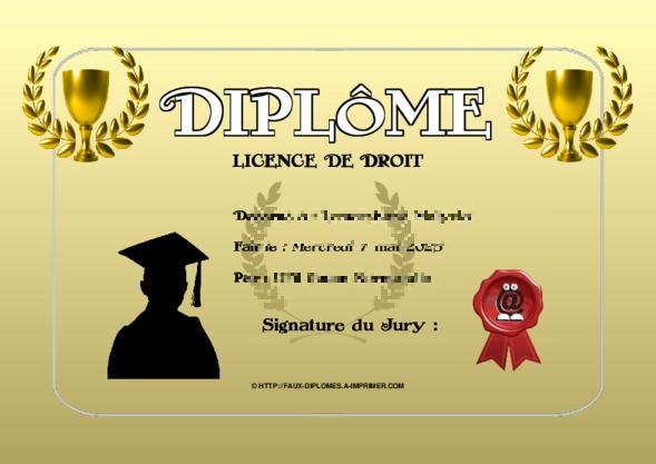 Un des derniers faux diplomes créé