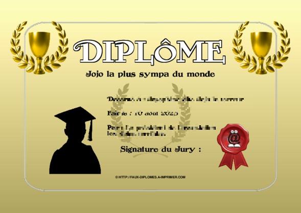 Un des derniers faux diplomes créé