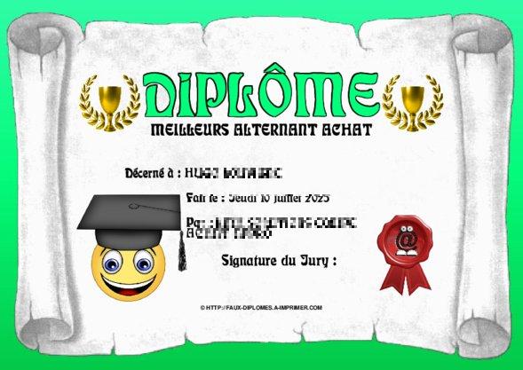 Un des derniers faux diplomes créé