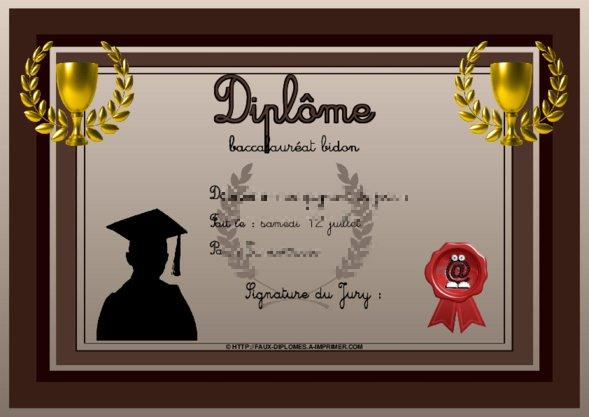 Un des derniers faux diplomes créé
