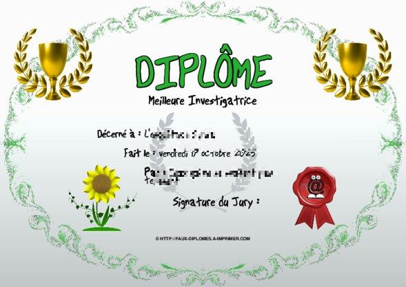 Un des derniers faux diplomes créé