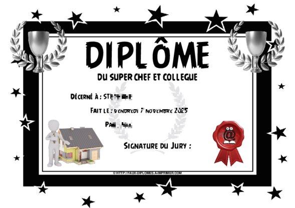 Un des derniers faux diplomes créé