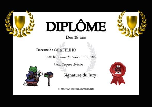 Un des derniers faux diplomes créé