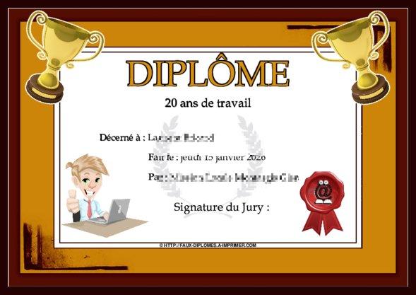 Un des derniers faux diplomes créé