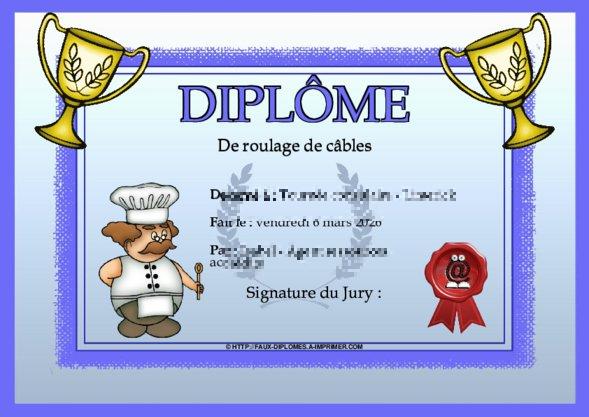 Un des derniers faux diplomes créé