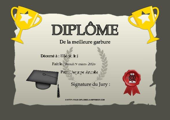 Un des derniers faux diplomes créé