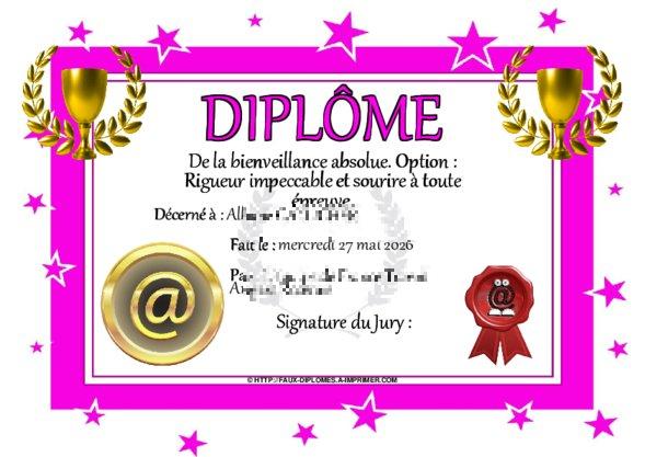 Diplôme : De la bienveillance absolue. Option : Rigueur impeccable et sourire à toute épreuve.
